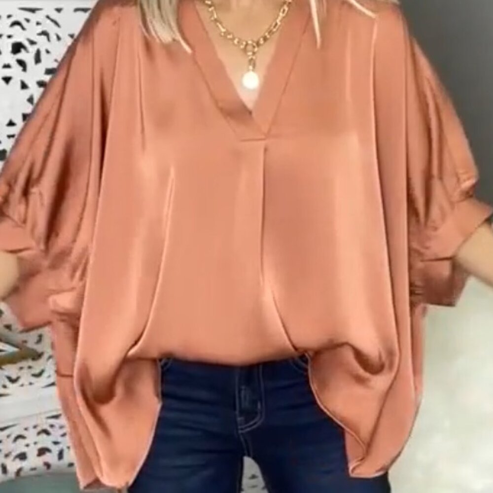 Dolman Sleeve Top-Copper - Picture 6 of 7